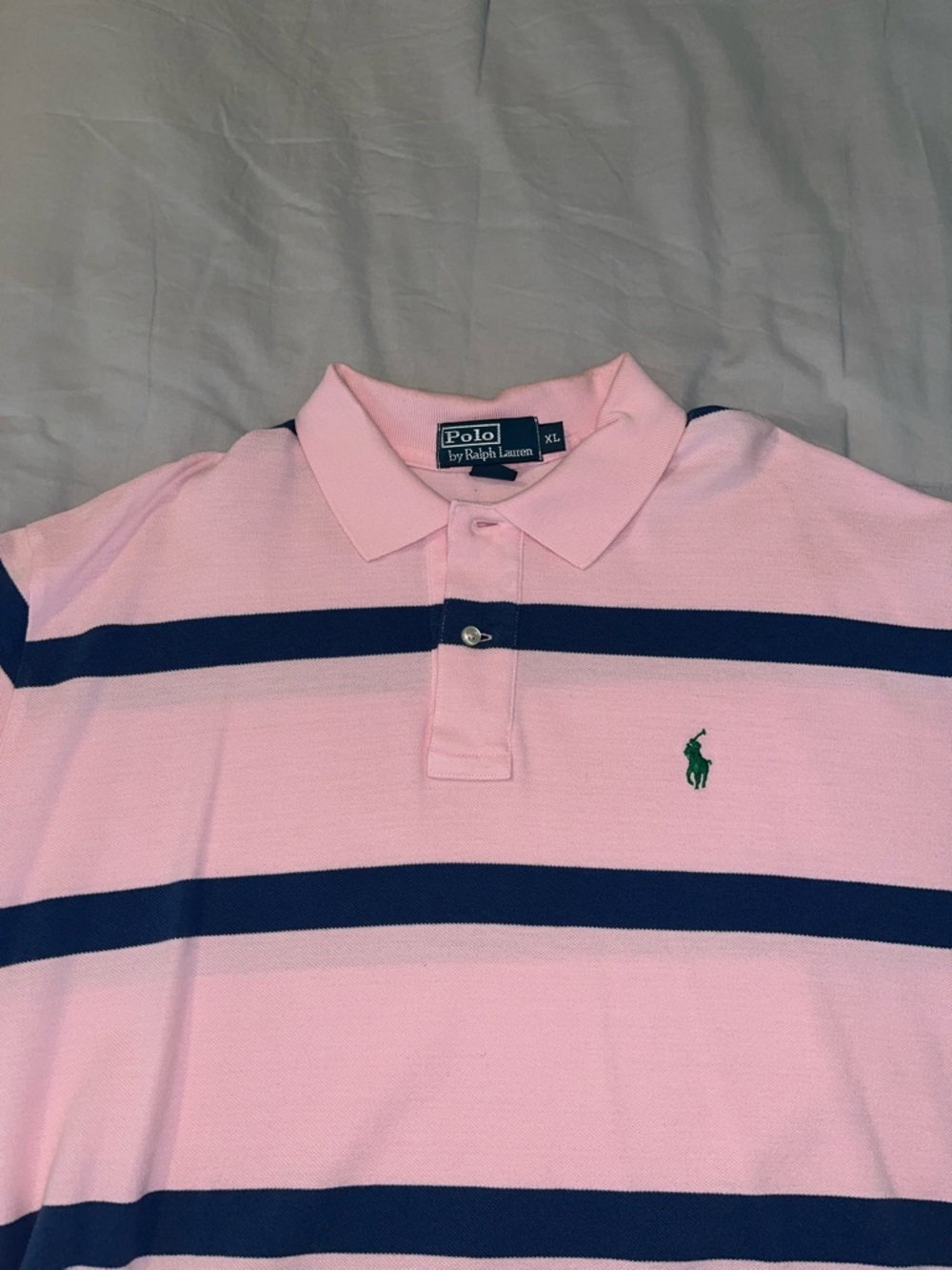 Polo by Ralph Lauren Pink with Navy Wide-Stripe Polo - Picture 8 of 8